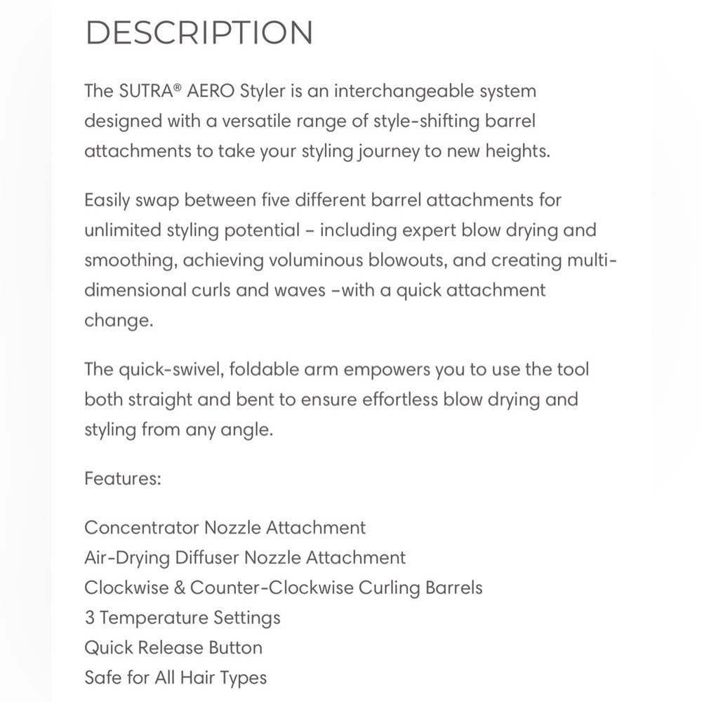 Sutra Aero Styler Pink New In Box - Picture 5 of 5